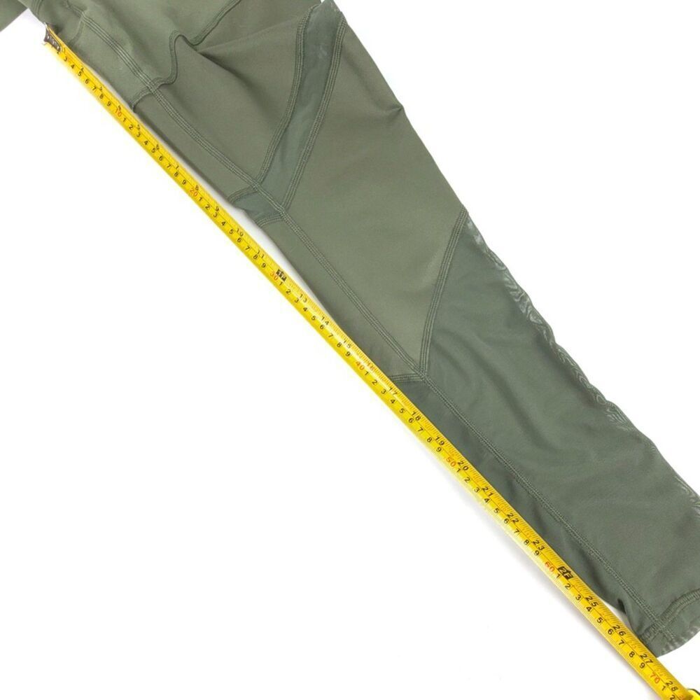 ALO YOGA Sheila High Rise Sheer Mesh Cut Out Leggings Jungle Green Olive Small - Picture 4 of 6